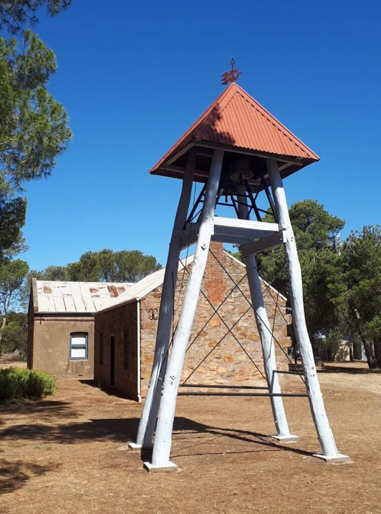 Lavender Cycling Trail (M2C) - Eudunda to Truro - Bell tower at Lutheran church at Dutton – photo by Kay Haarsma