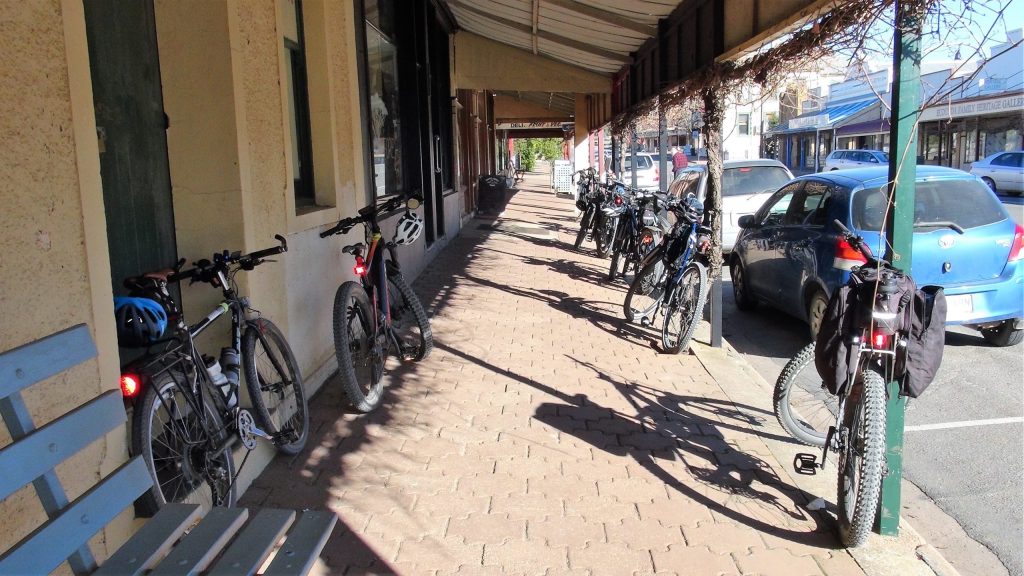 Lavender Cycling Trail (M2C) - Our bikes outside Eudunda Bakery by Peter Herriman