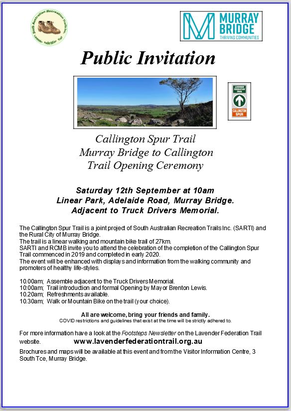 Callington to Murray Bridge Spur Trail - Official Opening Poster