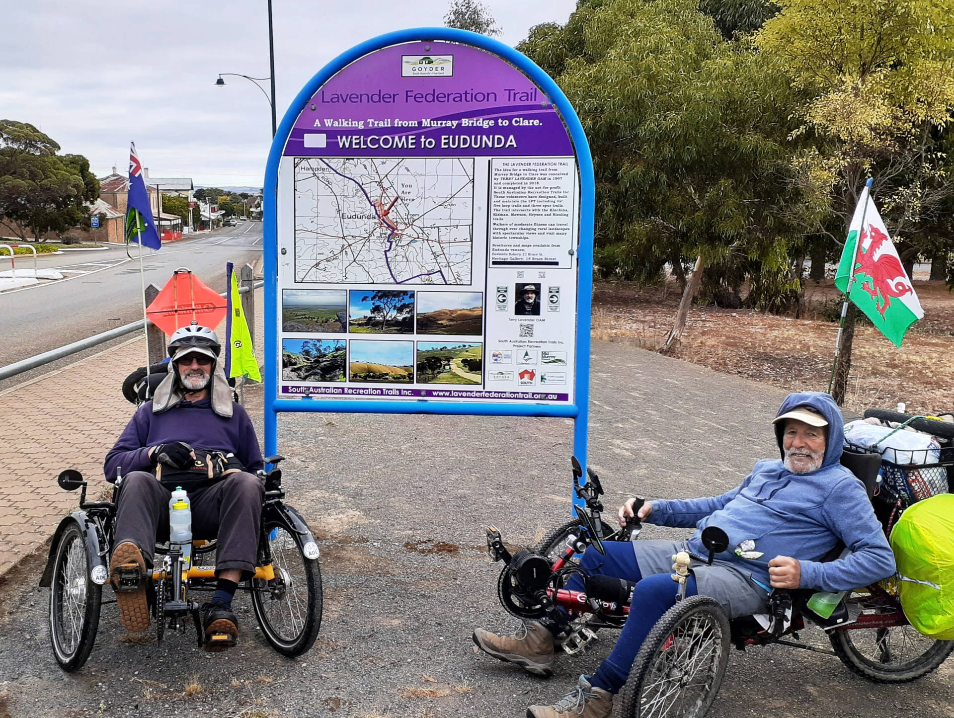 Kenny Stephens and Phillip Pearce The First recumbent Trike riders to Complete Lavender Cycling Trail - April 2023